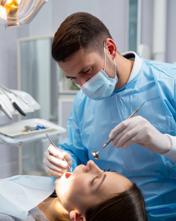 placement of a traditional dental bridge